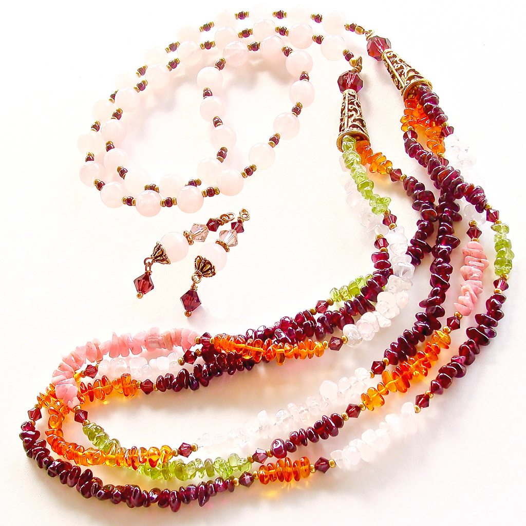 Ruby Red Kundan Side Pendant Beaded Necklace Set | Gemzlane